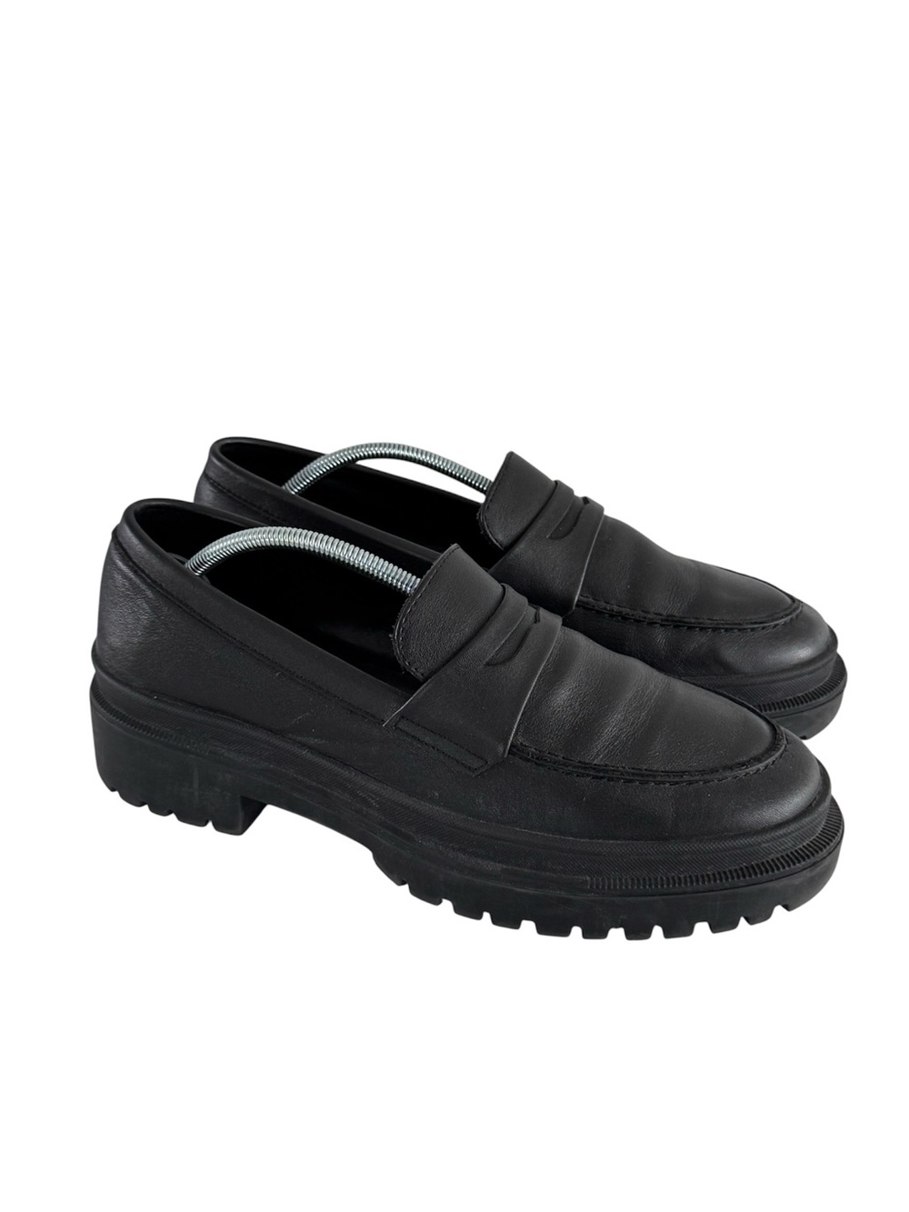 Women’s Portland Leather Patina Black Leather Loafers Size 10.5 Minimalist